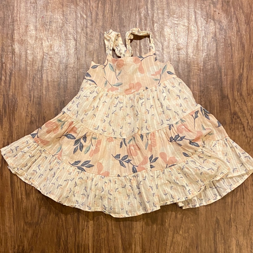 Floral Kids Dress in Cream and Pink - Picture 1 of 3